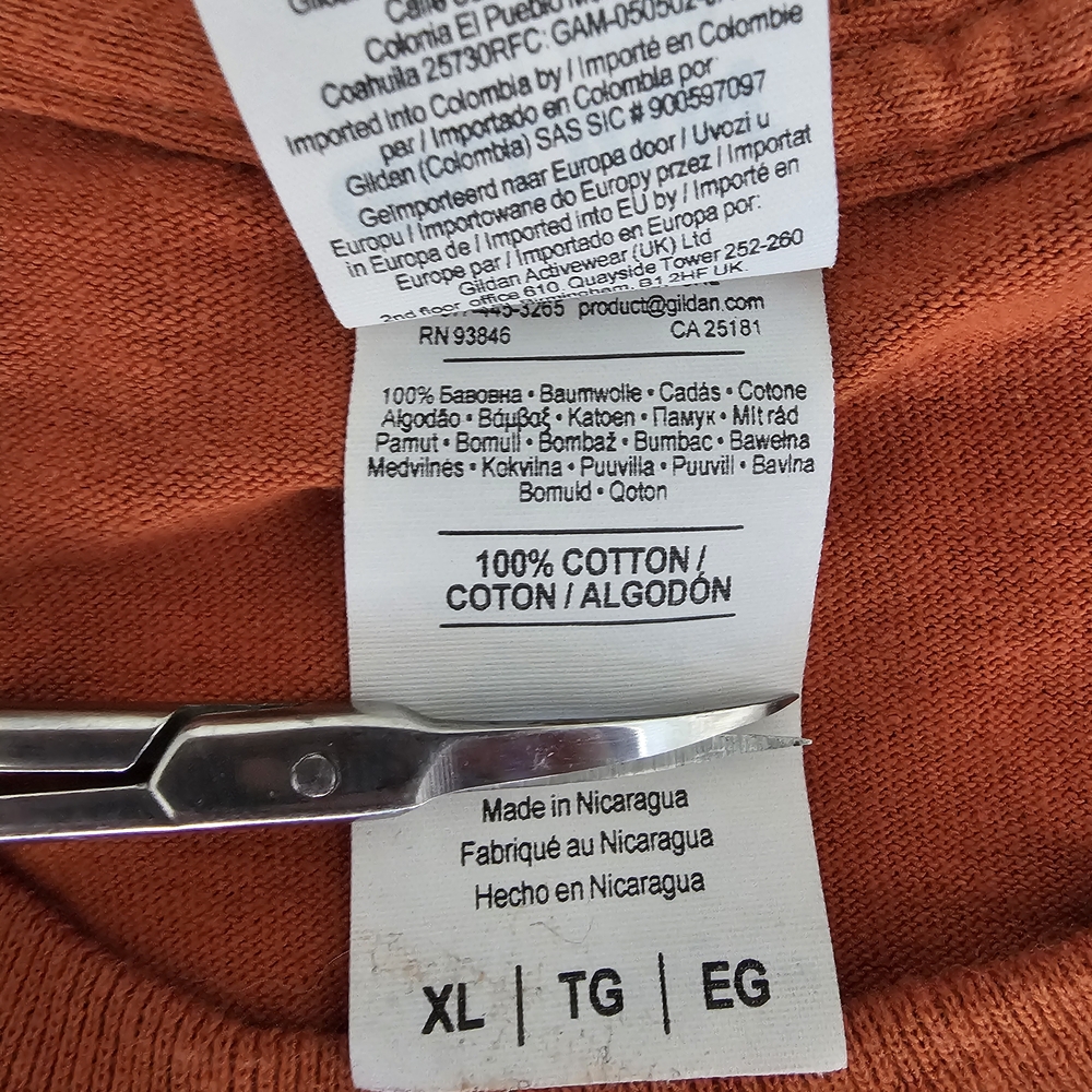 Gildan Rust Long Sleeve Men's Tee - Picture 7 of 9